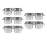 Kit De 10 Cubas Gastronômicas S/tampa Buffet Inox 1/6 150mm