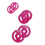 Kit De 12kg De Anilhas Halteres De Musculação Com 6 Peças Cor Rosa