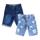 Kit De 2 Bermudas Juvenil Masculina Com Regulador Moda Atual