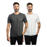 Kit De 2 Camisetas Masculinas Slim
