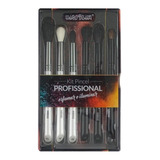 Kit De 6 Pincéis Para Maquiagem Macrilan Wb500 Wb500 Branco/preto