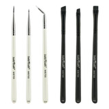 Kit De 6 Pincéis Para Maquiagem Macrilan Wb700 Preto-fosco/b