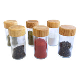 Kit De 6 Potes Tempero De Vidro Redondo 100ml Condimentos