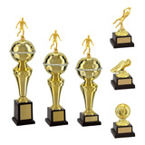 Kit De 6 Trofeus Torneio Futsal Futebol Completo Premiação