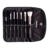 Kit De 7 Pincéis Para Maquiagem Macrilan Kp1-3e Preto