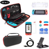 Kit De Acessórios De Jogo Para Nintendo Switch 16 Em 1 Preto