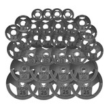 Kit De Anilhas Sport Luxo Com Furação Olímpica - 280kg