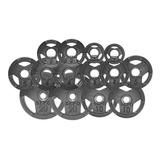 Kit De Anilhas Sport Luxo Com Furação Olímpica - 90kg