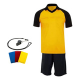 Kit De Arbitro Apito + Cordão + Cartão + Camisa + Calção