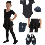 Kit De Ballet Infantil Linda Na Cor Preta Balé Bailarina 