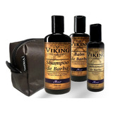 Kit De Barba Shampoo + Balm + Cond. Viking Mar + Necessaire