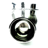 Kit De Barbear De Luxo Pincel Texugo Saboeira E Barbeador