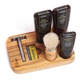 Kit De Barbear Viking Completo Com Pincel E Suporte Madeira