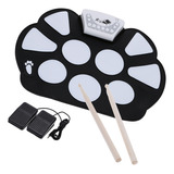 Kit De Bateria Eletrônica Dobrável Roll Up Drum Pad Portátil