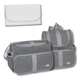 Kit De Bolsa Maternidade Com Mochila E Trocador Clássica