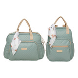 Kit De Bolsa Maternidade E Mochila Semear Verde 2 Peças