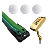 Kit De Conjunto Treino Golfe 1 Tapete 2,5m 1 Putter ,3 Bolas