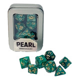 Kit De Dados Pearl Perolado Verde