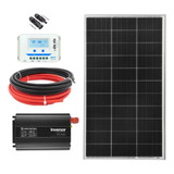 Kit De Energia Solar Painel Solar 160w Inversor 110v Cabo 5m