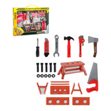 Kit De Ferramentas Infantil Box Oficina Criativa Com Banco