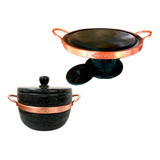 Kit De Fondue De 27 Centímetos + Panela D Pedra Sabão 1,5 Li