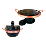 Kit De Fondue De 31 Centímetos + Panela D Pedra Sabão 1,5 Li