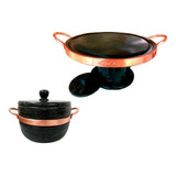 Kit De Fondue De 31 Centímetos + Panela D Pedra Sabão 800 Ml