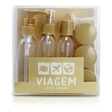 Kit De Frascos Com 9 Peças Caixa Dura - Creme
