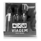 Kit De Frascos Com 9 Peças Caixa Dura - Preto