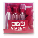 Kit De Frascos Com 9 Peças Caixa Dura - Vermelho Escuro