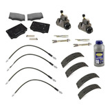 Kit De Freio Inferior Completo Opala Caravan 1974 Até 1979 Reparos Pastilha Lona Burrinho Flexivel Grampos