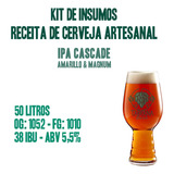 Kit De Insumos De Receita Cerveja Artesanal Ipa Cascade 50l
