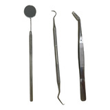 Kit De Limpeza De Tártaro - Espelho, Extrator E Sonda