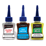 Kit De Limpeza Solvente + Óleo Lubrificante + Shampoo Bélico