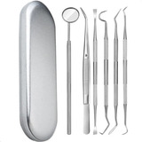 Kit De Limpeza Tártaro Dental Sonda Extrator Espelho 6 Peças