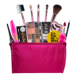 Kit De Maquiagem Completo Necessaire 16 Itens Pinceis Promo