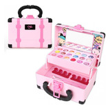 Kit De Maquiagem E Beleza Rosa Para Crianças