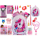 Kit De Maquiagem Infantil Com Mochila E Kit Biju