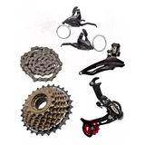 Kit De Marcha Bicicleta 21 Vel Trocador Câmbio C/ Gancheira 
