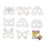 Kit De Máscaras Sem Pintura Diy White Card Máscaras De Anima