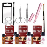 Kit De Materiais Para Designer Sobrancelha 3 Henna Makiaj 