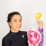 Kit De Mergulho Full Face Il Dry Dive Motion - S/m Rosa