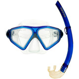 Kit De Mergulho Máscara+respirador Cetus Rapallo Cor Transparente/azul
