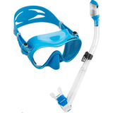 Kit De Mergulho Máscara+respirador Cressi Frameless Azul