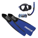 Kit De Mergulho Pesca Máscara Dua, Snorkel E Nadadeira Velox