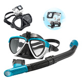 Kit De Mergulho Profissional Máscara E Snorkel Profissional