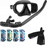 Kit De Mergulho Seasub Mascara E Snorkel + Nadadeira Seasub