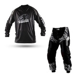 Kit De Motocross Roupa Infantil Insane Black Calça + Camisa 