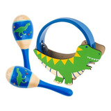 Kit De Percussão P/ Crianças Dinossauro Instrumento Musical