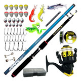 Kit De Pesca Completo Com Molinete Vara De Mao Carretilha